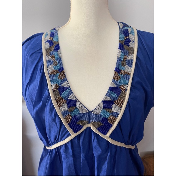 Blue and beaded blouse - Picture 2 of 5